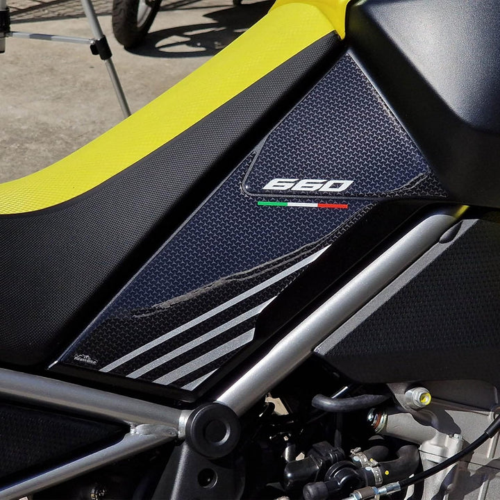 Resin Bike Aufkleber für Motorrad Kompatibel mit Aprilia Tuareg 660 2022 Acid Gold. Schutz vor Stöss
