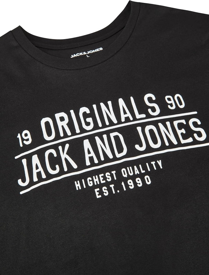 JACK & JONES JJLINO T-Shirt 4er Pack Rundhals Kurzarm Shirt Regular Fit Print Sommer 100% Baumwolle
