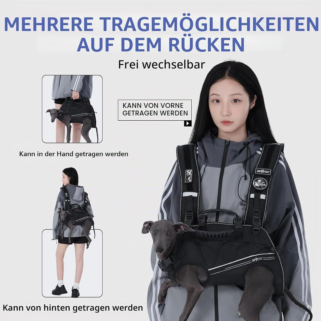 Wakytu Rucksack-Tragetasche und Hundefördergurt für kleine Hunde Verstellbare gepolsterte atmungsakt