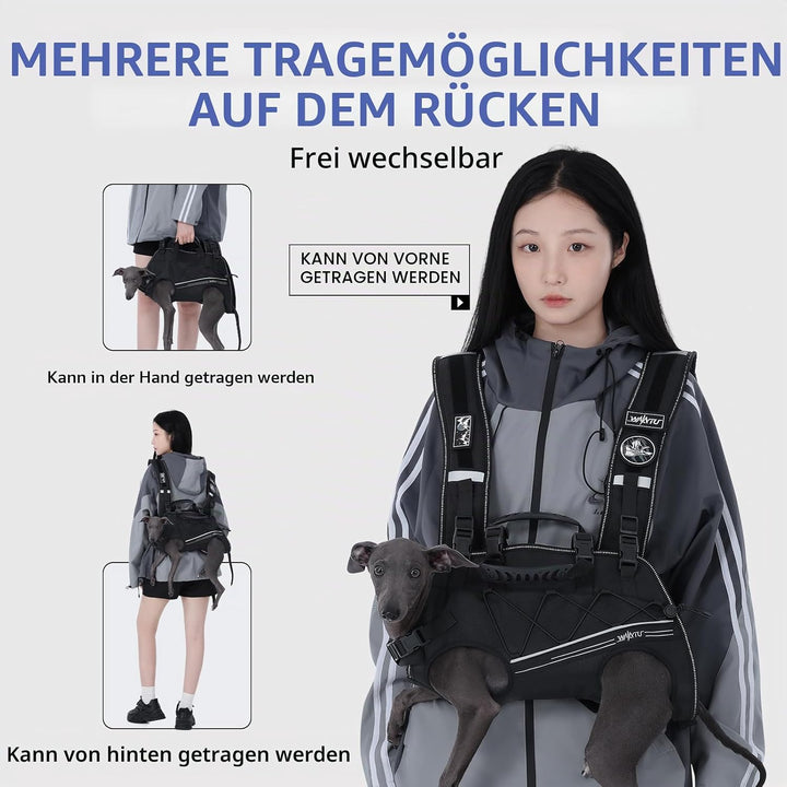 Wakytu Rucksack-Tragetasche und Hundefördergurt für kleine Hunde Verstellbare gepolsterte atmungsakt
