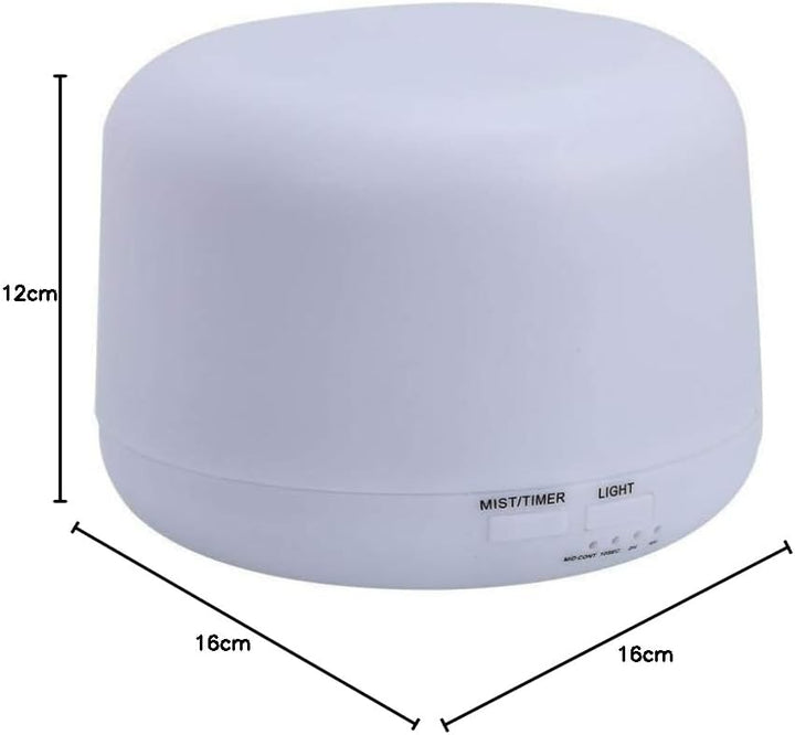 TEMPO DI SALDI Aroma-Diffusor 500 ml mit LED-Beleuchtung in 7 Farben und Timer Luftbefeuchter, 500 m
