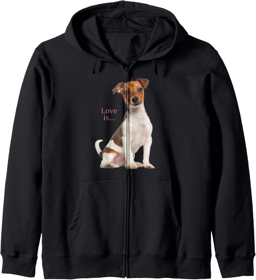 Jack Russell Terrier Shirt Mama Papa Damen Herren Kinder Love Dog Kapuzenjacke