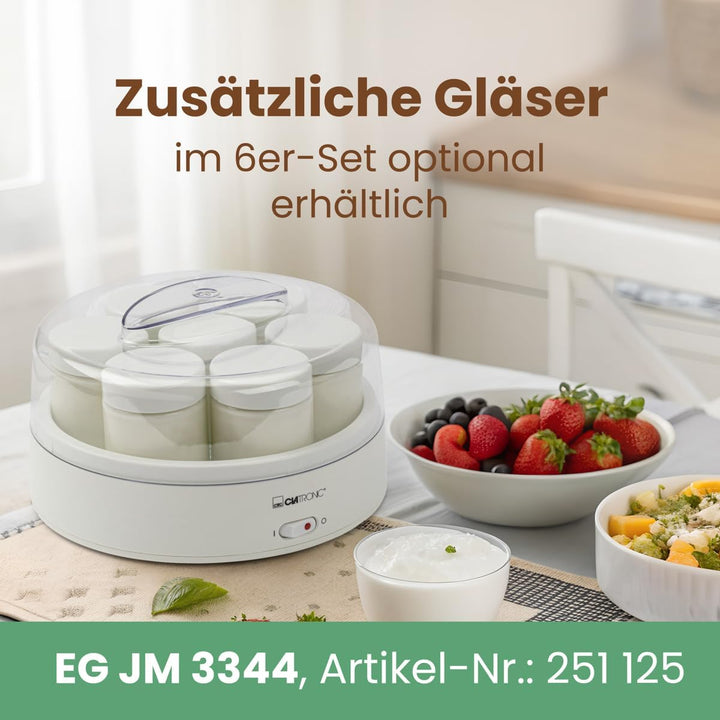 Clatronic Joghurtmaschine/Joghurtbereiter/Joghurt-Maker JM 3344 für (greek) Yoghurt, Frischkäse & Qu
