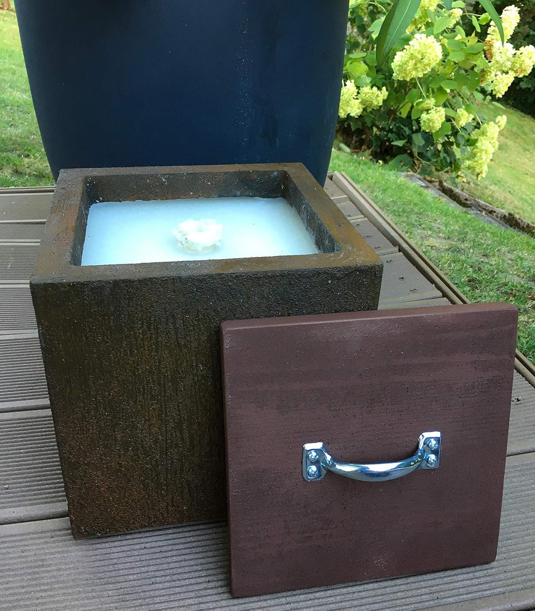 WeberHomemade | Schmelzlicht m. Dauerdocht &amp; Dochthalter | Cube Würfel XXL | 23x23x23 cm |nachhaltig