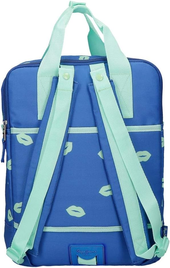 Pepe Jeans Ruth Anpassbarer Laptop-Rucksack Blau 30x40x13 cms Polyester 14" 15.6L Adaptiver PC-Rucks