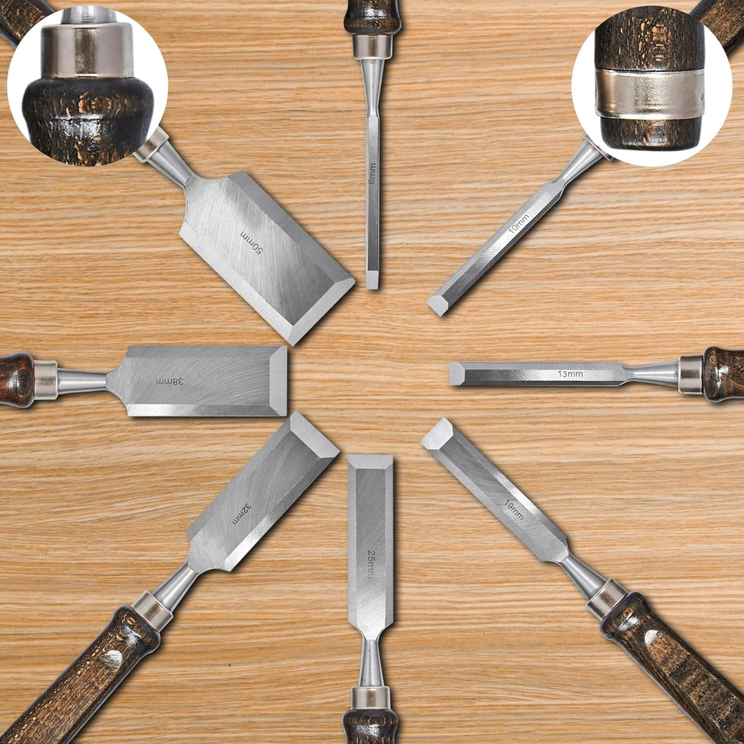 Hohlbeitel Stechbeitel Meissel Set, 8 stück Stechbeitelsatz Holzschnitzerei Hand Meissel Werkzeug Ho