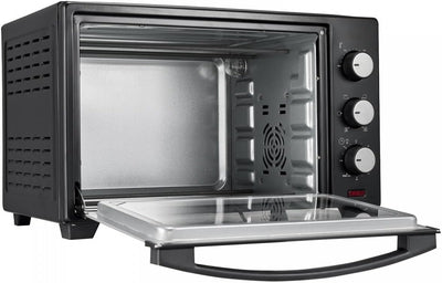 Jago® Minibackofen mit Umluft - Innenbeleuchtung, elektrisch, Doppelglastür, Timer, 100-230 °, 1600W