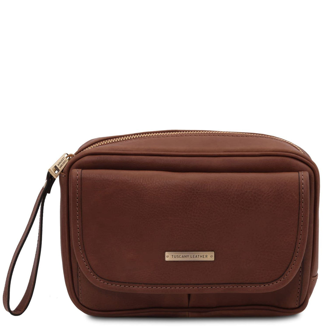Tuscany Leather Ivan Handgelenktasche/Herrentasche aus Leder Braun, Braun