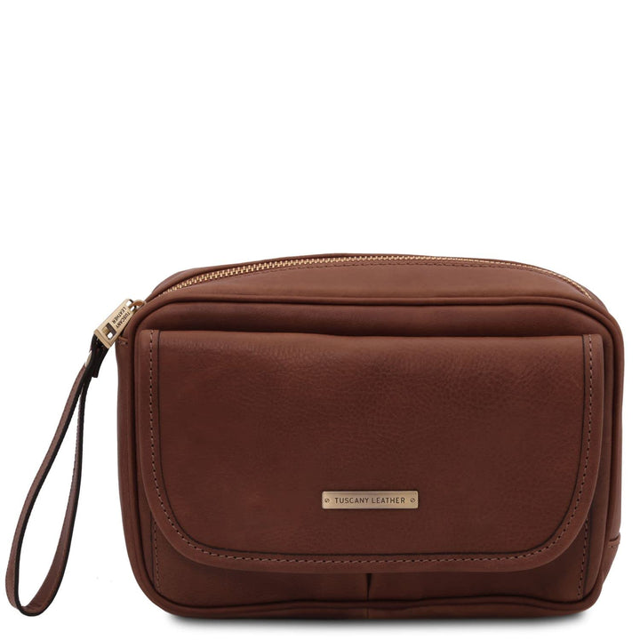 Tuscany Leather Ivan Handgelenktasche/Herrentasche aus Leder Braun, Braun