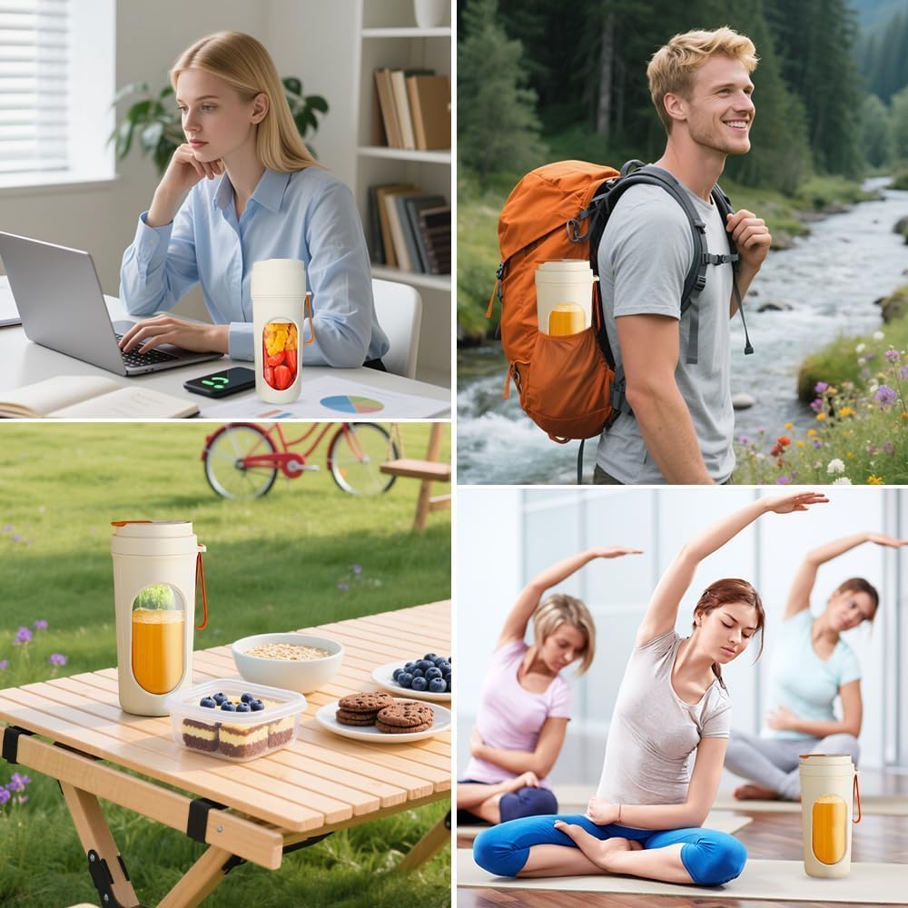 Tragbarer Mixer für Smoothie, 450ml Mixer Smoothie Maker To Go Mini Mixer to Go USB Aufladbarer Mini