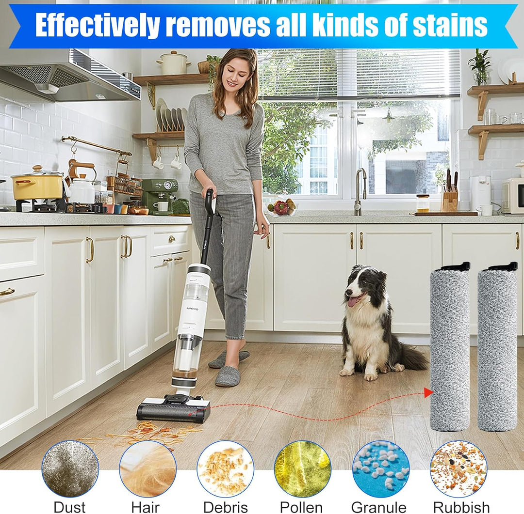 Ersatz Bürstenwalzen für Tineco Floor ONE S3/iFloor 3 Breeze Akku Nass Trockensauger Rollen für Tine