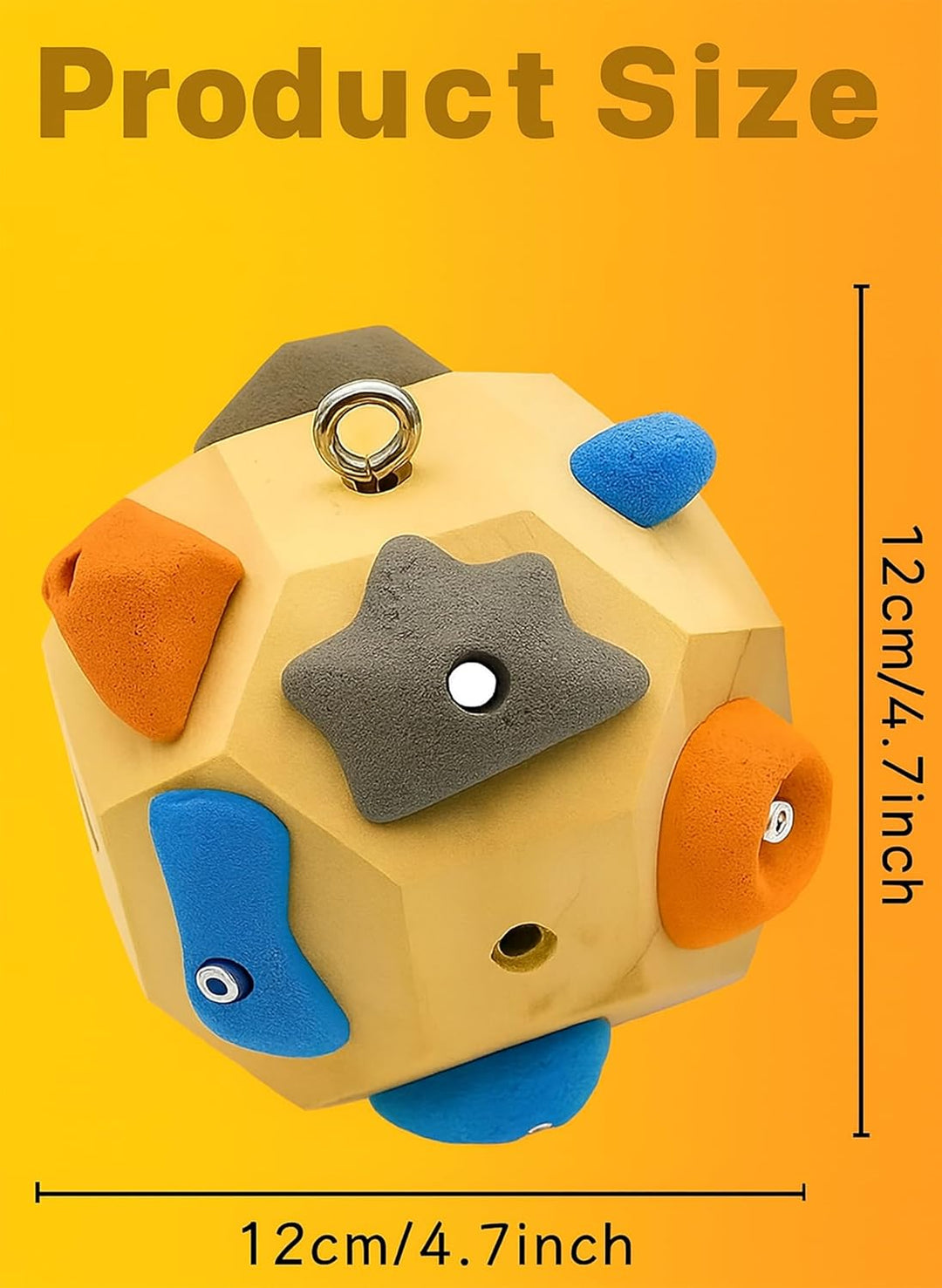 Handgefertigter 3D-Boulder-Block mit 12 Harzhaltern – Holz-Fingergriff-Trainer mit Canvas-Tasche & B
