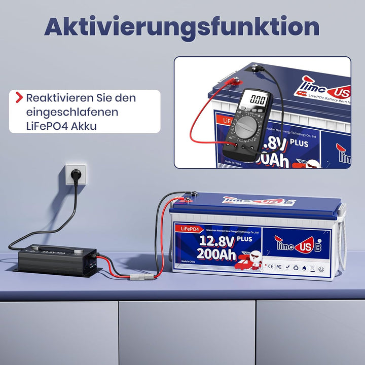 Timeusb 14,6V 40A LiFePO4 Batterieladegerät mit Anderson-Stecker für 12V LiFePO4 Batterien, 40A Schn
