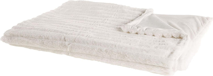 Klassische Kuscheldecke weiss Shaggy Acryl / Polyester Felloptik 150x200 cm Abteh