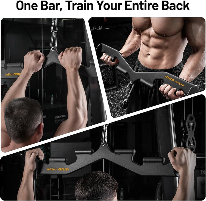 Latzugstange mit 6 Ergonomischen Griffen, Rutschfest Latzug Griff für Das Fitnessstudio Zu Hause, La