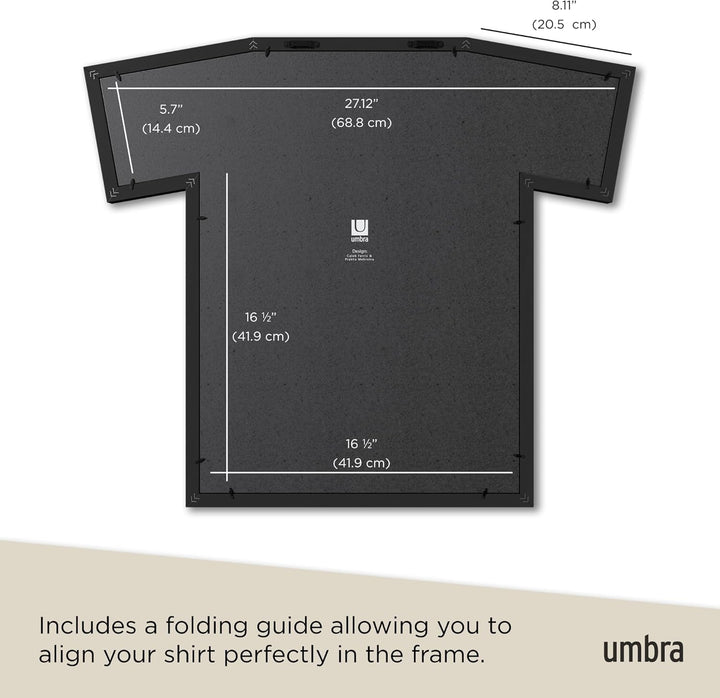 Umbra T-Frame Trikotrahmen - Bilderrahmen für T-Shirts und Fussballtrikots für Erwachsene bis Grösse