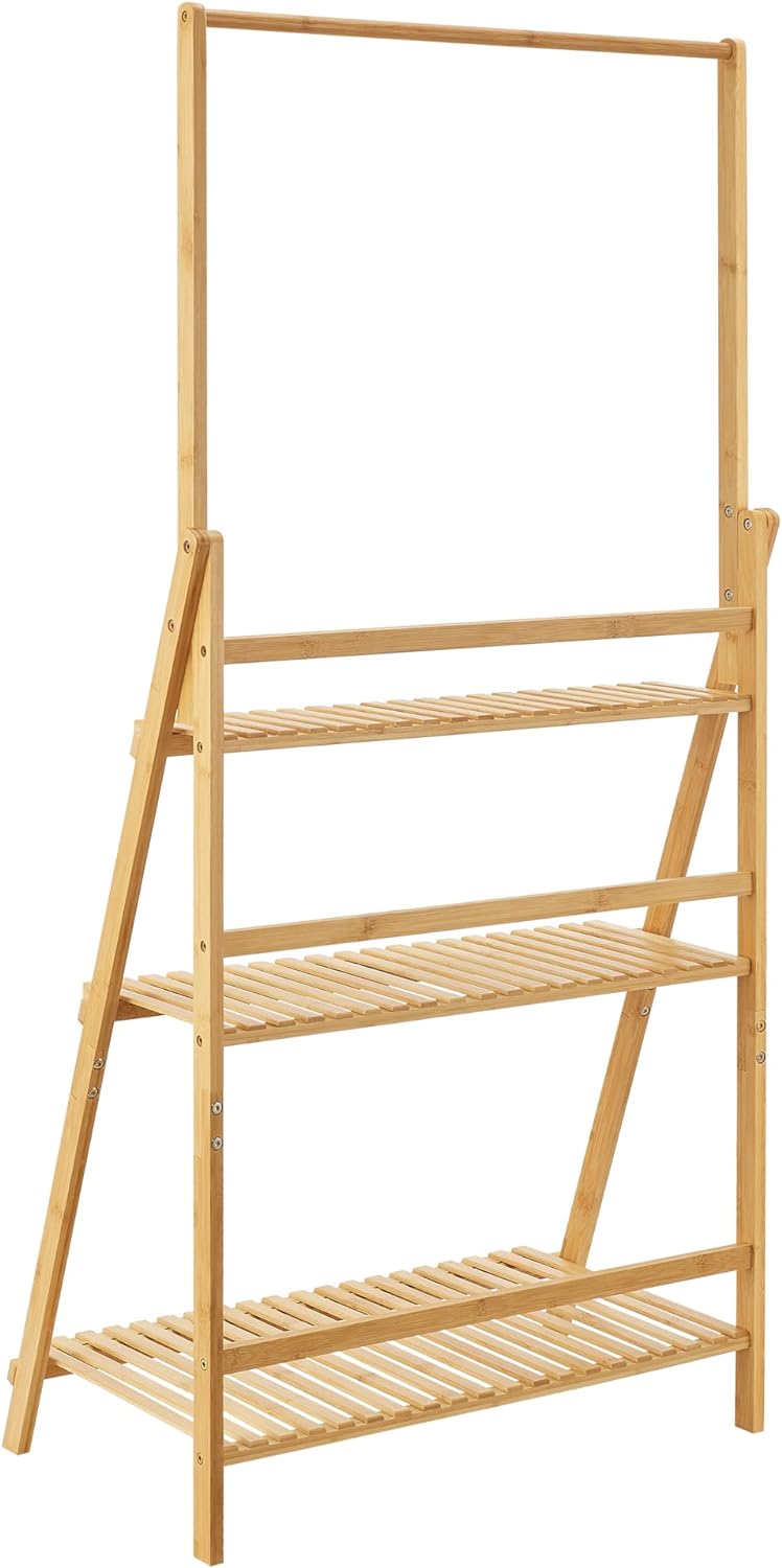 [en.casa] Pflanzenleiter Brändö 3-Ebenen 144 x 70 x 39,5 cm Blumenleiter Blumenständer Blumenregal B