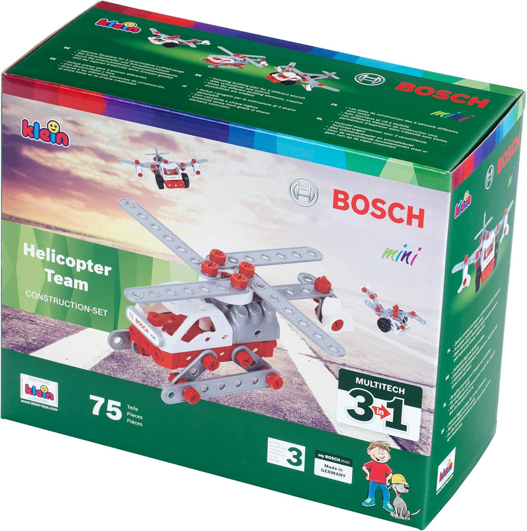 Theo Klein 8791 Bosch 3 in 1 Konstruktions-Set Helicopter Team I Zum BAU verschiedener Luftfahrzeuge
