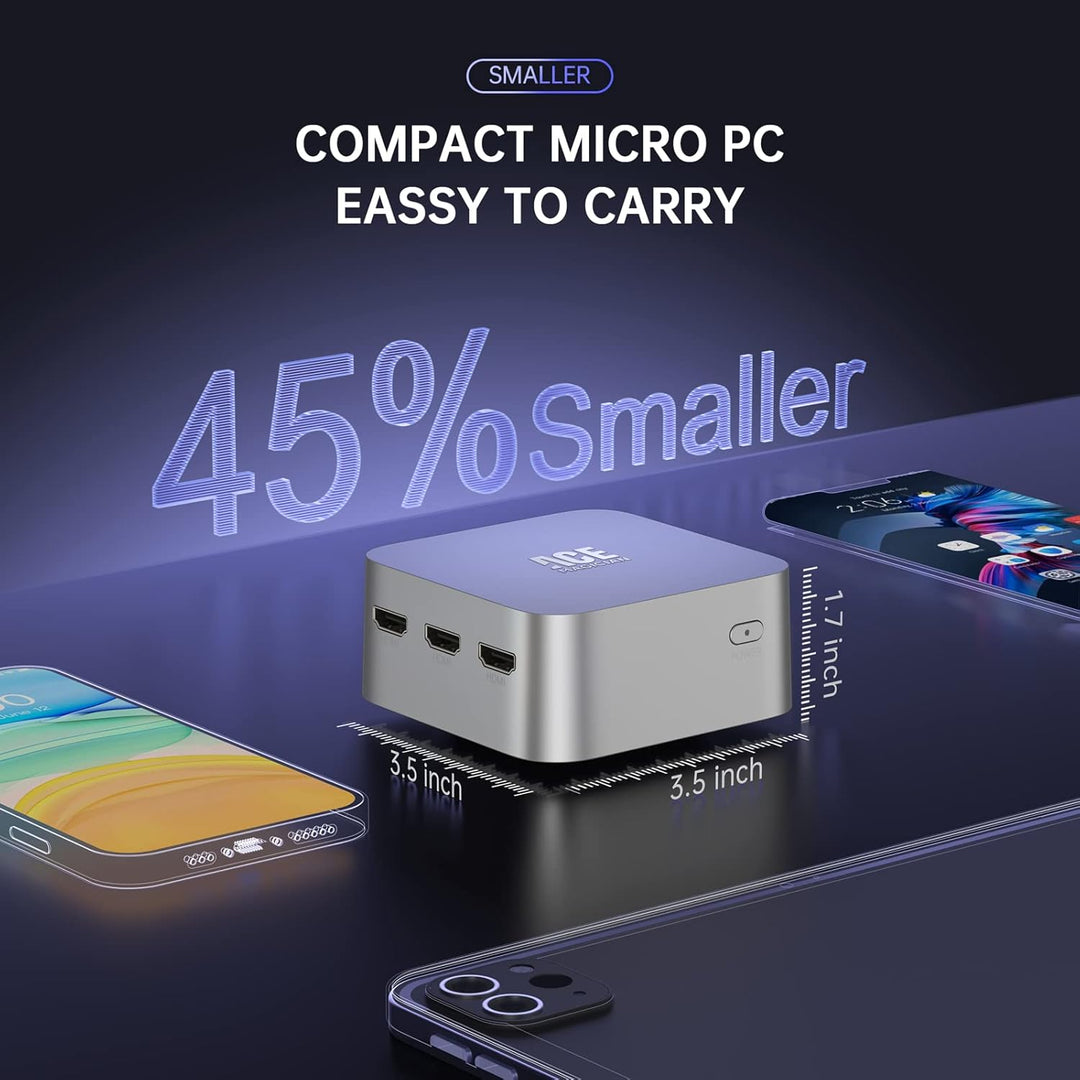 ACEMAGICIAN V1 Mini PC Ιntel Twin Lake N150(Bis zu 3,6 GHz),8GB DDR4 256GB M.2 2280 SSD Micro Deskto