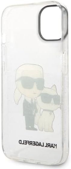 Karl Lagerfeld KLHCP14MHNKCTGT Hülle für iPhone 14 Plus 6,7" transparent hardcase Gliter Karl&Choupe