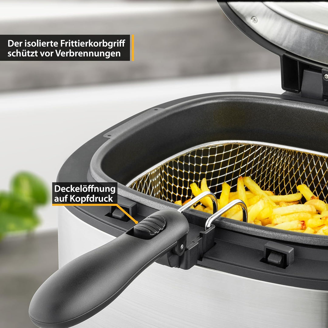 TZS First Austria Fritteuse | 3,5-Liter-Öltank | Antihaftbeschichtung | isolierter Frittierkorbgriff