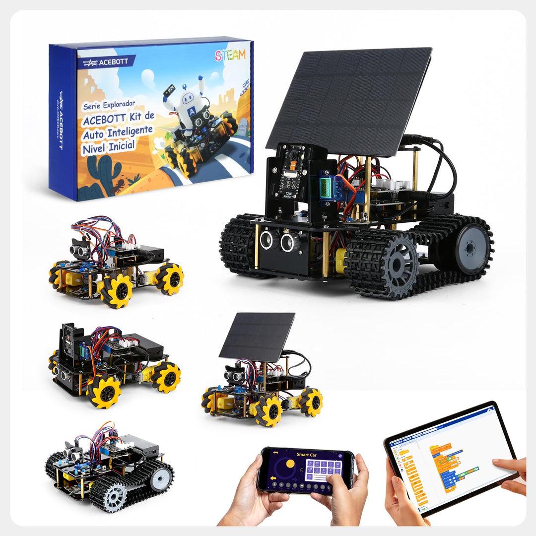 5-in-1-ESP32-Smart-Kamera-Solarroboter-Panzerwagen-Kit, STEM-Spielzeug-Robotik-Kit für Kinder im Alt