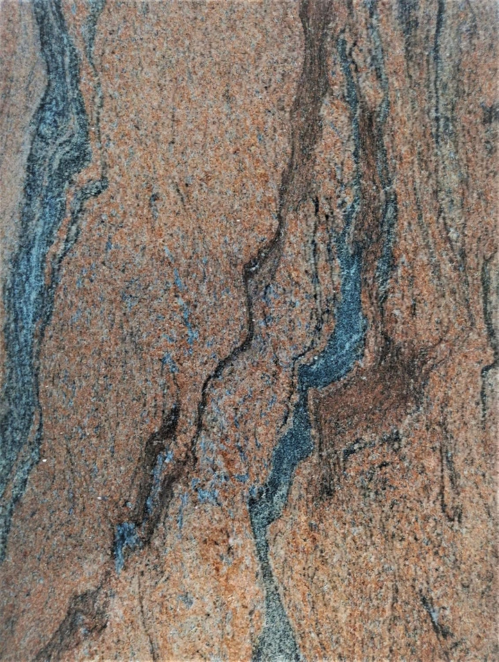 Grosse Arbeitsplatte Küchenplatte Servierplatte aus rot poliertem Granit mit Design, Unikat Handarbe
