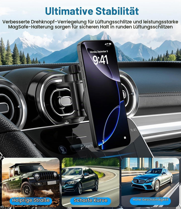 Magnetische Handyhalterung Auto Lüftung für Mercedes Benz A/B/C/E/G/GLA/GLK [Upgrade Lüftungsclip],