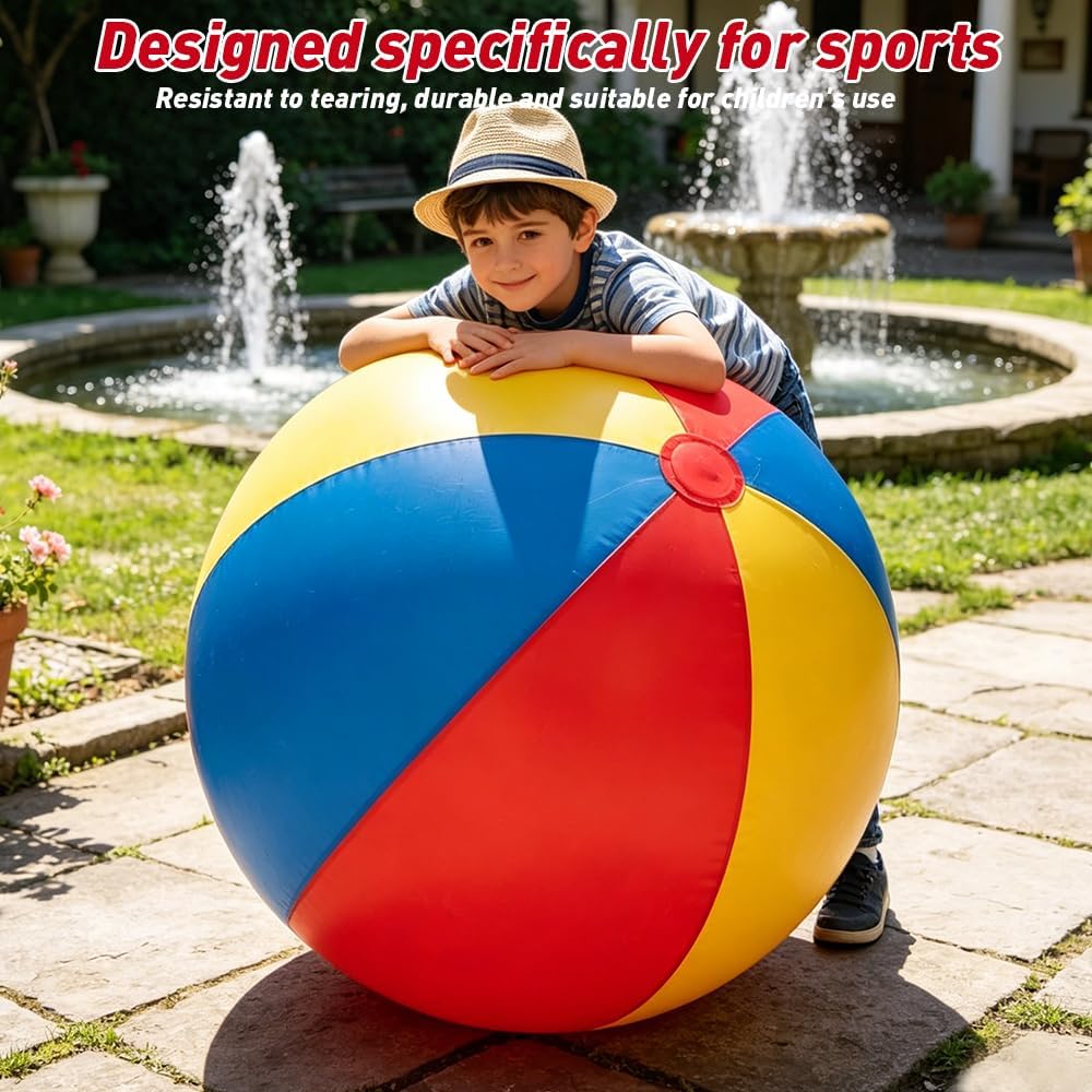 Beachbälle Ø 100 cm Gross, Riesen Aufblasbarer Wasserball, Aufblasbarer Riesen-Ball aus Robustem Gum