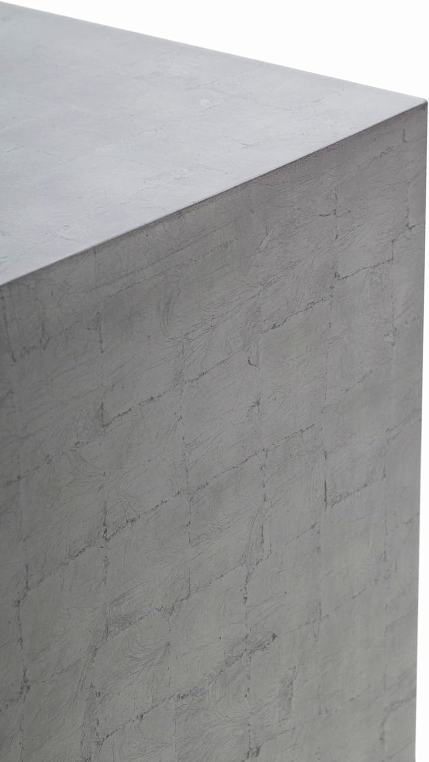 Vivanno Podest Deko-Säule Stele Blumenständer Fiberglas Silber Hochglanz 30x30x100 30x30x100 cm Silb