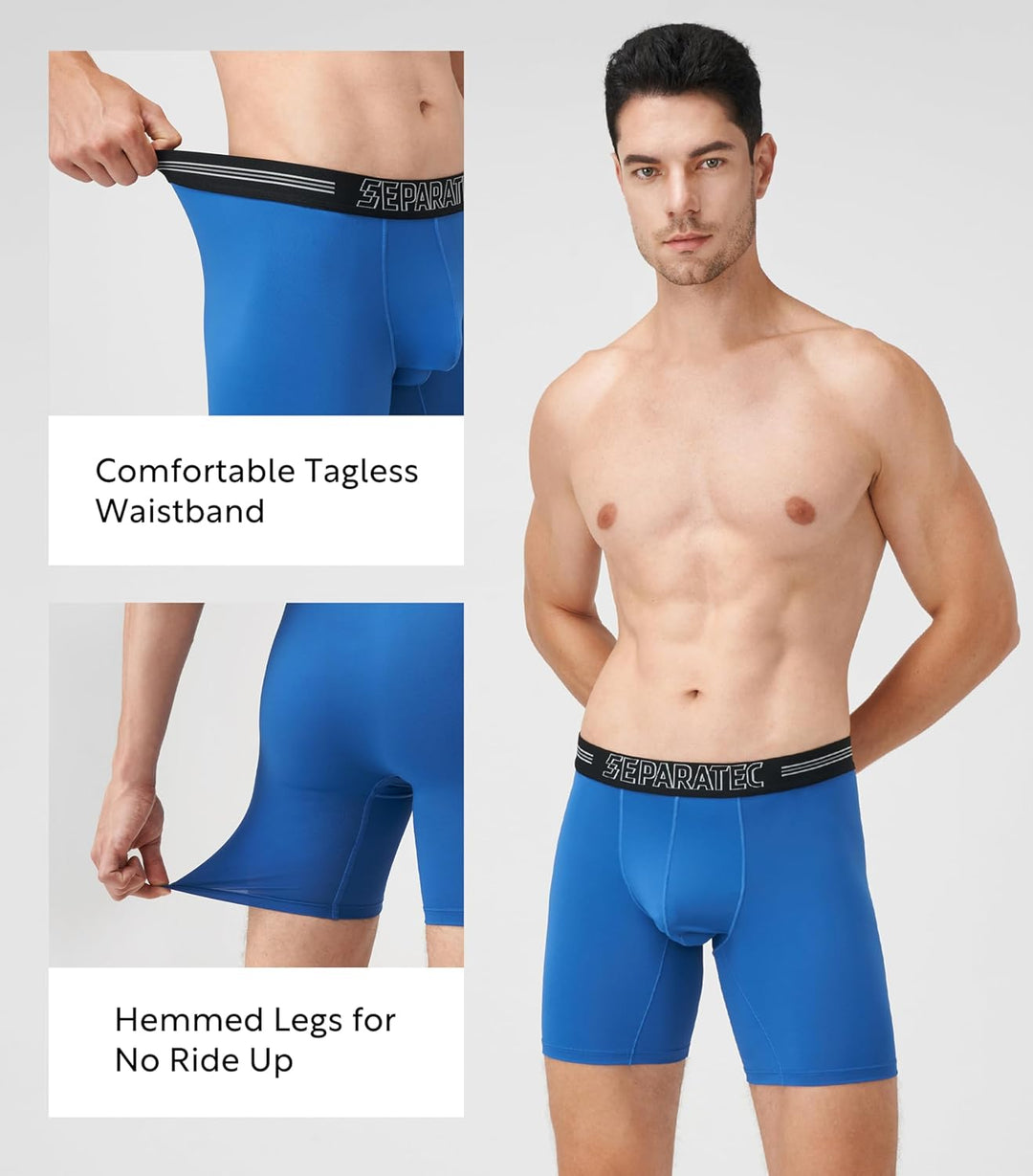 Separatec Boxershorts Herren 3er-Pack Sport Schnell trocknend Doppelbeutel Dual Pouch Unterhosen Män