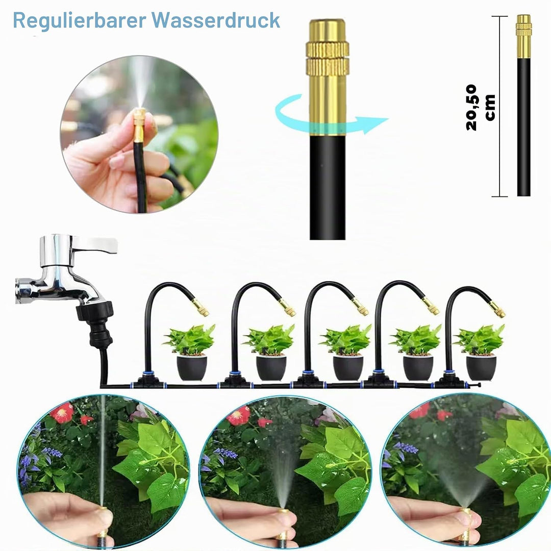 20M Bewässerungssystem Garten,360 ° Automatische Bewässerung Schlauch mit 20 verstellbaren Sprühdüse