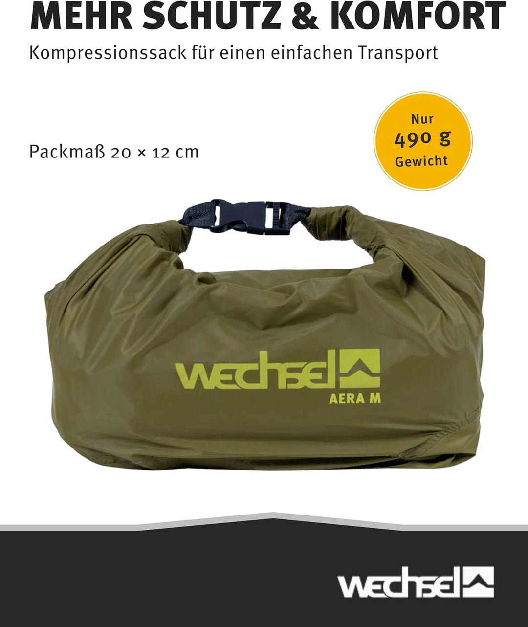 Wechsel Aera M I Ultraleichte Isomatte für mehrtägige Outdoor-Touren I Aufblasbare Luftmatte I Hervo