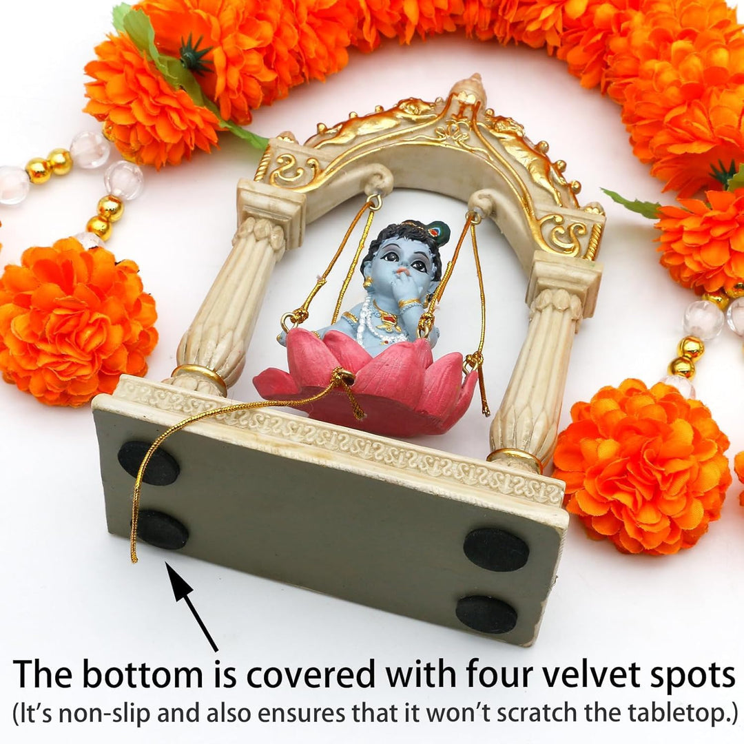 SrI Krishna CULTURE Baby-Krishna-Schaukel von Pillars-Höhe, 15,2 cm, mehrfarbig, Kunstharz