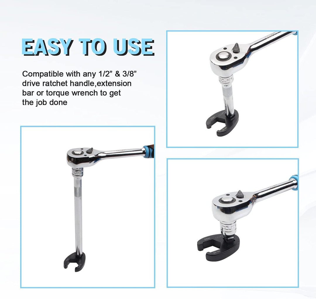 CCLIFE 15tlg Hahnenfussschlüssel Hahnenfuss Schlüssel Steckschlüssel Drehmoment 1/2" 3/8" Aussenvier