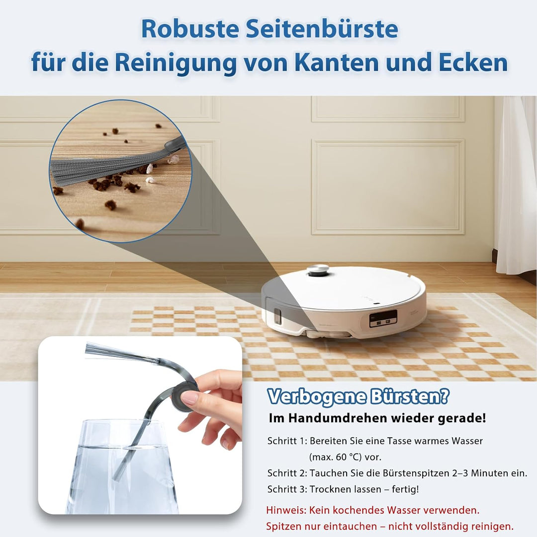 Zubehör für Roborock QV 35A/QV 35S/QR 598/QR 798 Staubsauger, Ersatzteile mit 2 Hauptbürste, 4 Hepa