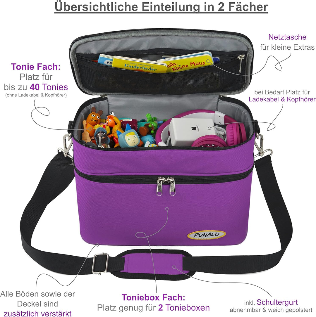 grosse Tasche für Toniebox inkl. Schutzfolie passend für Toniebox, Platz für 68 Tonies, Set Toniebox
