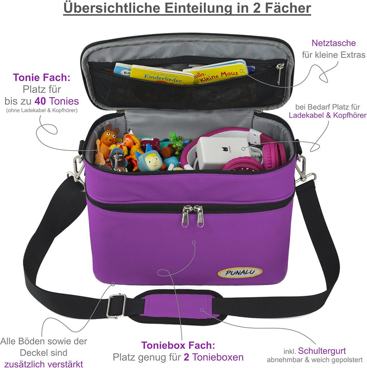 grosse Tasche für Toniebox inkl. Schutzfolie passend für Toniebox, Platz für 68 Tonies, Set Toniebox