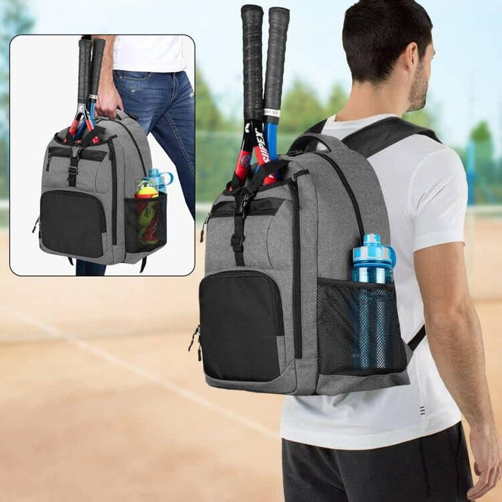 DSLEAF Tennistasche für 2 Schläger, Tennisrucksack mit separatem Schuhfach für Sporttraining, Fitnes