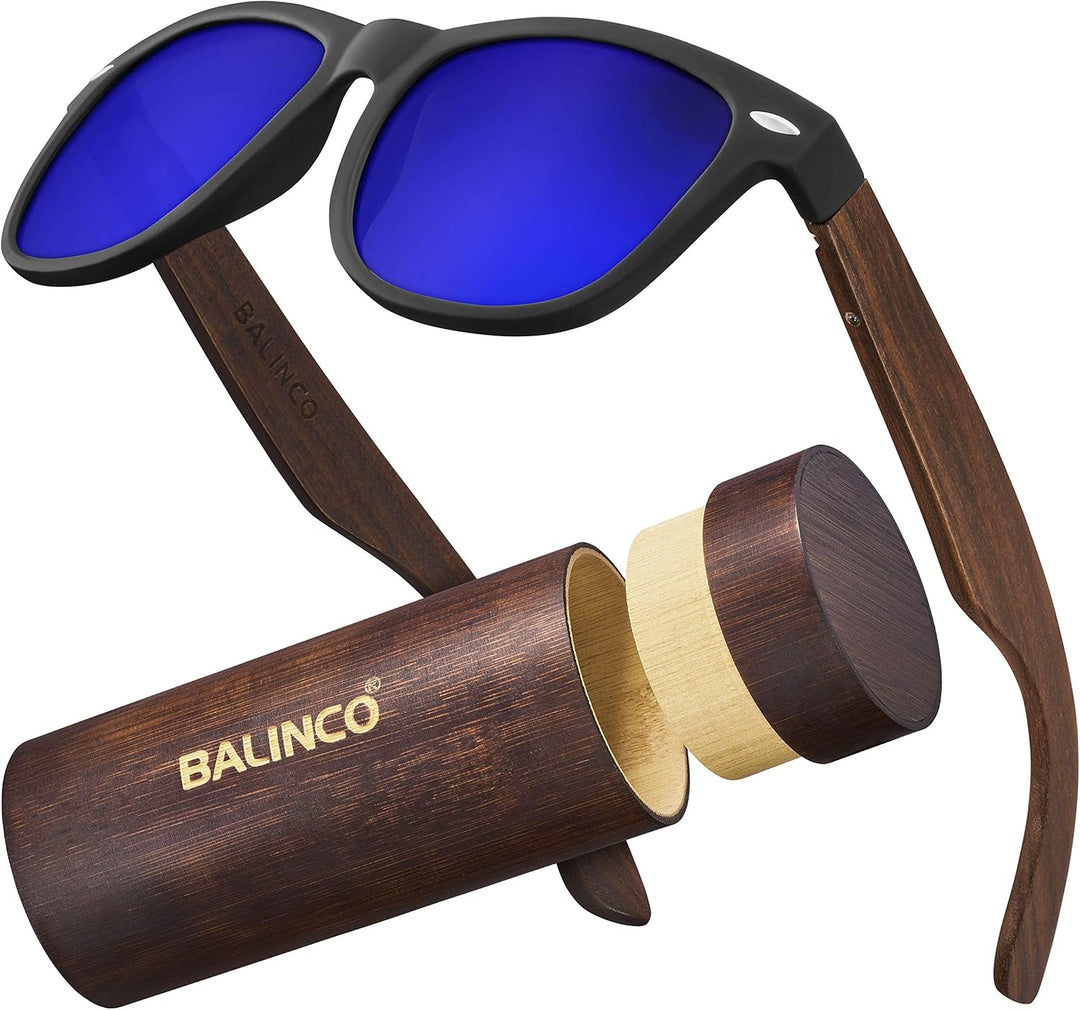 Balinco® Bambus Sonnenbrillen Set für Damen & Herren - mit polarisierten TAC-Linsen für ein intensiv