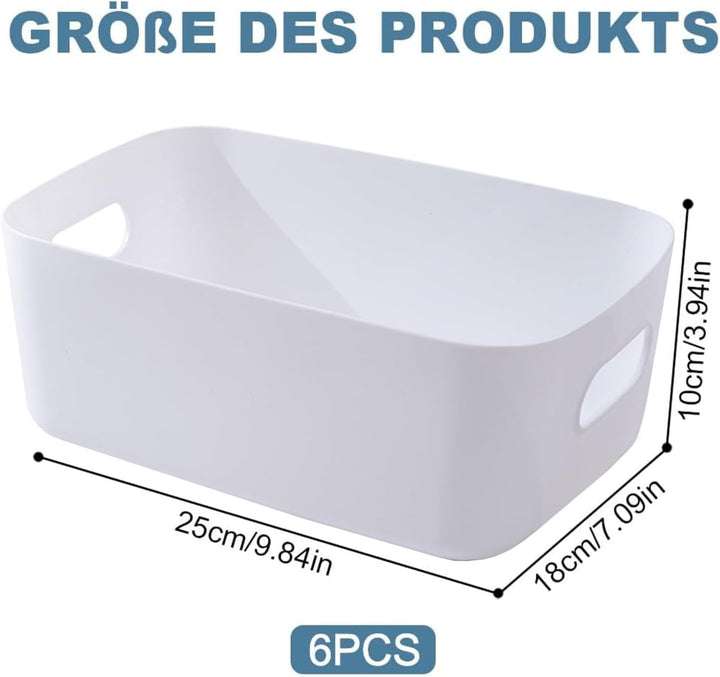 6 Stück Aufbewahrungsbox,Aufbewahrungskorb Kunststoff,Aufbewahrungsboxen storage boxes mit Griff für