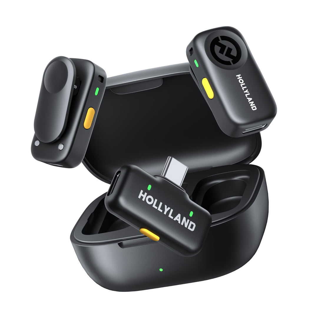 Hollyland Lark A1 Duo Wireless Lavalier Mikrofon für iPhone 15/16/17 &amp; Android,Kabellos Mini Microph