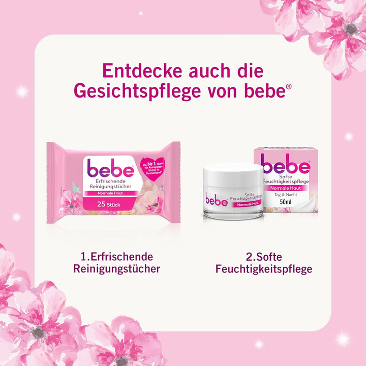 bebe Perlglanz Lippenpflege, Lippenpflegestift mit Rosenölextrakt und Sheabutter, verleiht den Lippe