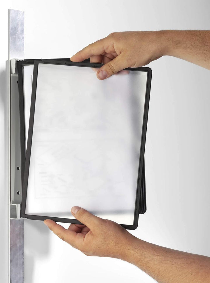 Durable Sichttafelwandhalter (Vario Magnet Wall 5, mit 5 Sichttafeln A4) schwarz, 591401 Mit 5 Sicht