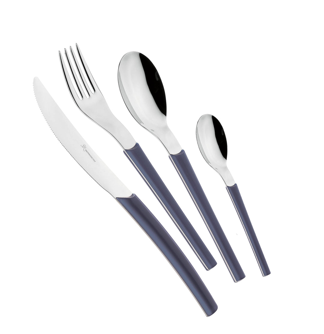 Eme Posaterie Loto Grigio 432 Tafelbesteck aus Edelstahl 18/10, für 6 Personen, 24-teilig