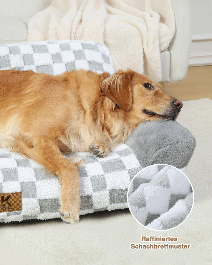 KSIIA Orthopädisches Katzenbett Flauschig 104x69cm, Abnehmbar Katzensofa Hundebett Waschbar, Hundeso