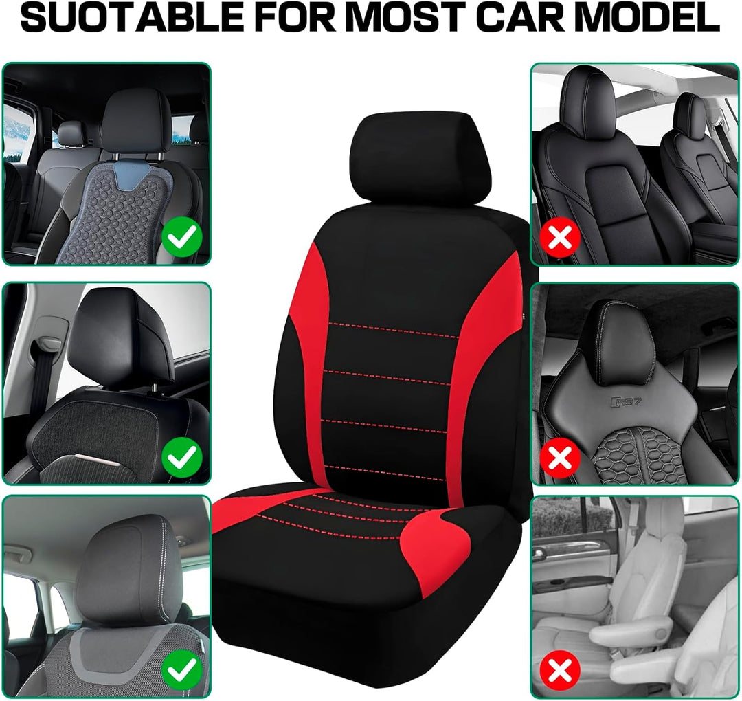 2 Stück Autositzbezüge für Vordersitze,Atmungsaktiv Autositzschoner Airbag-kompatibler Autositzabdec