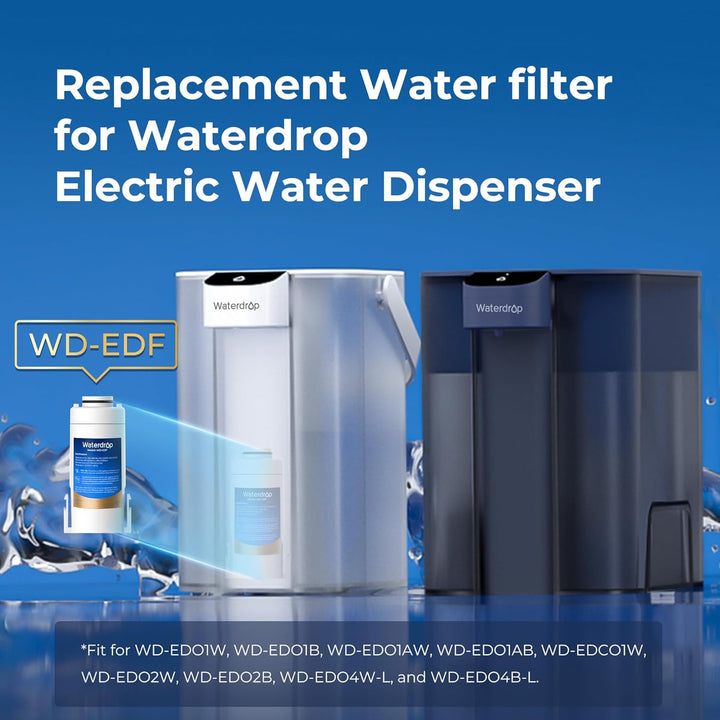 Waterdrop WD-EDF Ersatzfilter für alle Waterdrop Instant-Wasserfilterkannen, WD-ED01W, WD-ED01B, hal