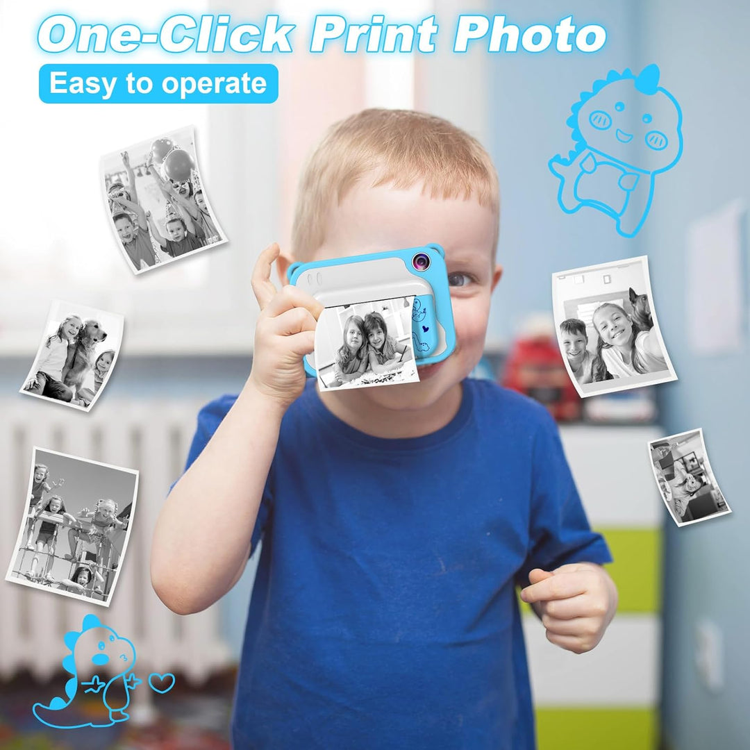 Kinderkamera Sofortbildkamera, 2.4 Zoll Bildschirm Fotoapparat Kinder, Digitalkamera 1080P mit 32G S