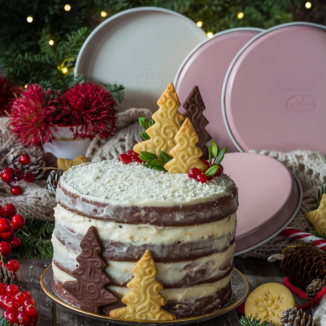 Dr. Oetker Schichtkuchen-Backform Baking - Retro Design, runde Kuchenform mit zweifarbiger, keramisc